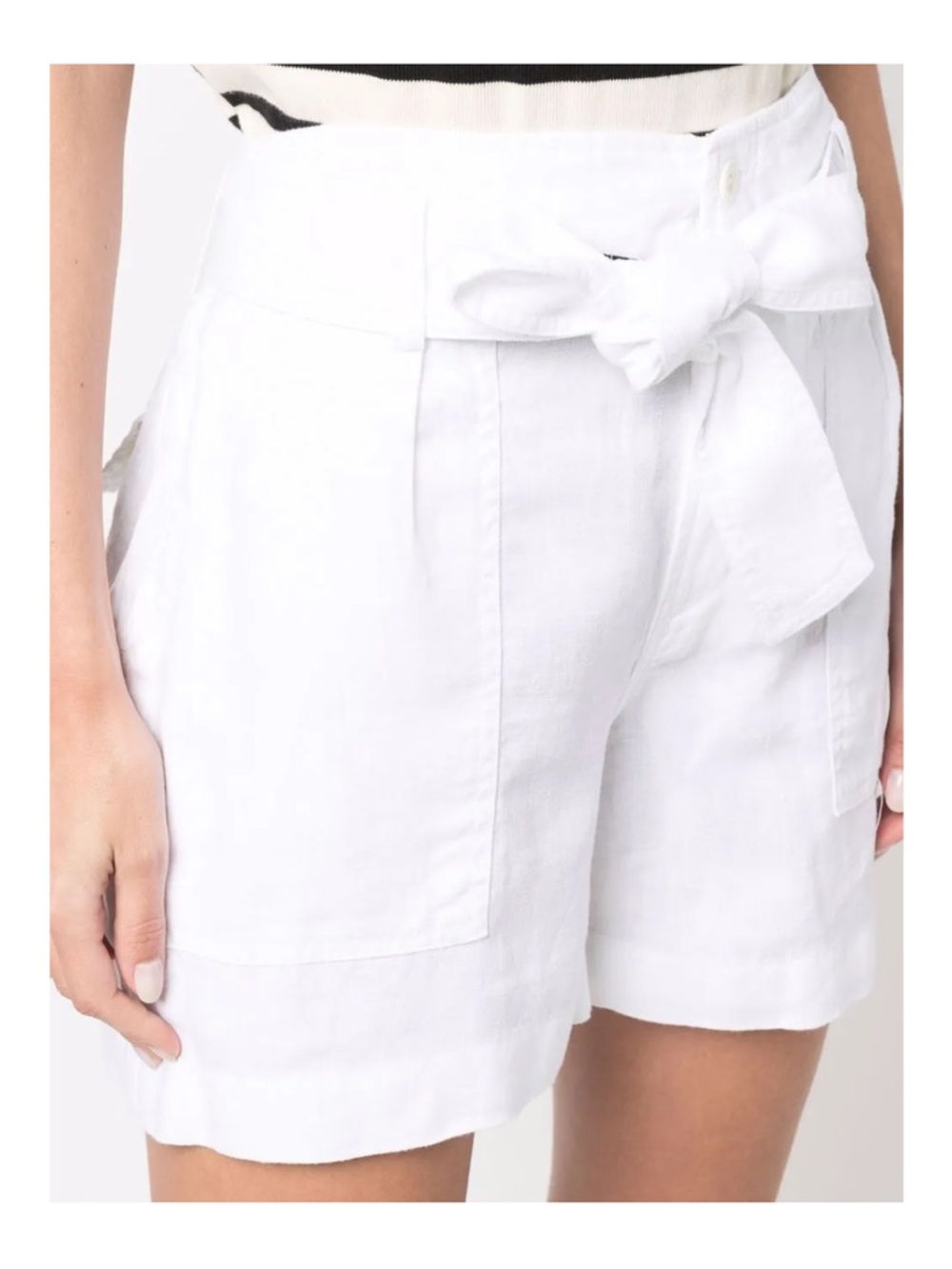 Lauren Ralph Lauren Daviana White Linen Shorts - Picture 4 of 12